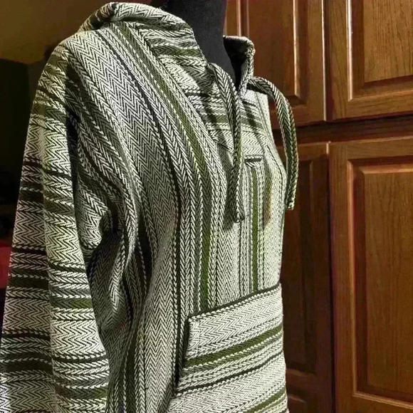 Vintage Original Senor Lopez Mens Pullover Mexico Hoodie Rug Poncho Size S - Picture 5 of 9